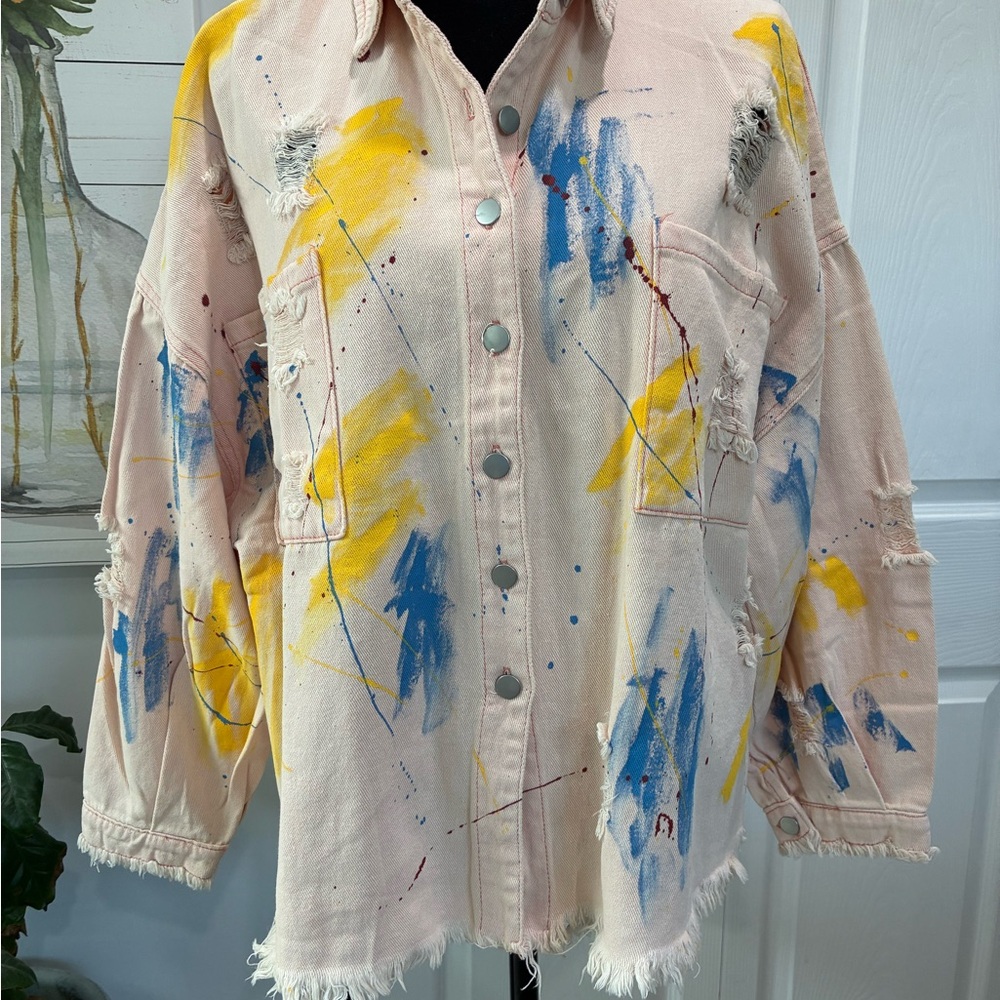 POL Pink Textured Jacket - Picture 1 of 8